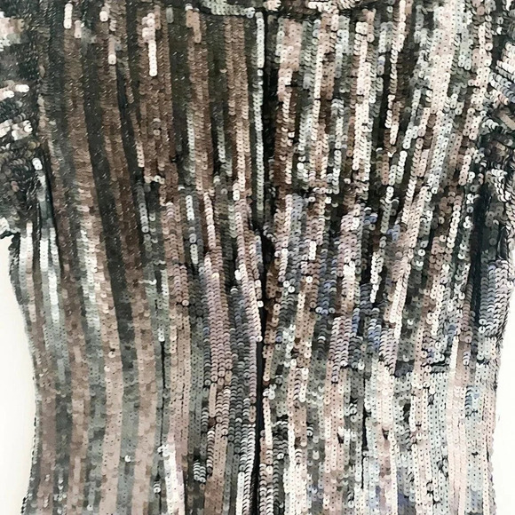 PArker All Sequin Black Brown Flapper Style Mini Dress M - Picture 9 of 10